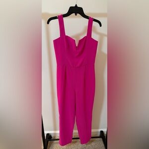Amanda Upichard Hot pink V-Neck Jumpsuit